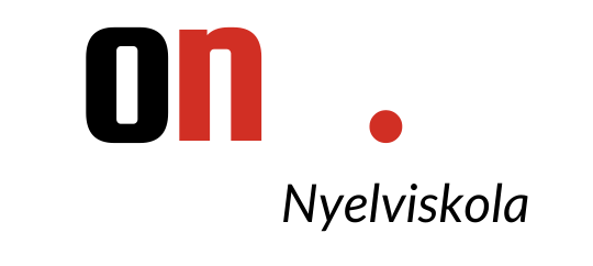 A nyelviskola logójának háttere világos. Három betű látható a képen, onn, mint az Online Német Nyelviskola logója.